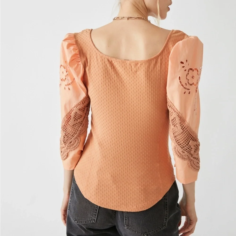 NWT Free People Brunch Date Crochet Lace Top